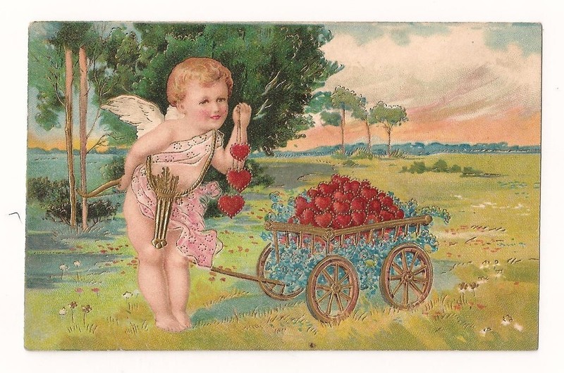 ANTIQUE EMBOSSED VALENTINE Postcard, PFB #2885, GERMAN AROUND 1907.