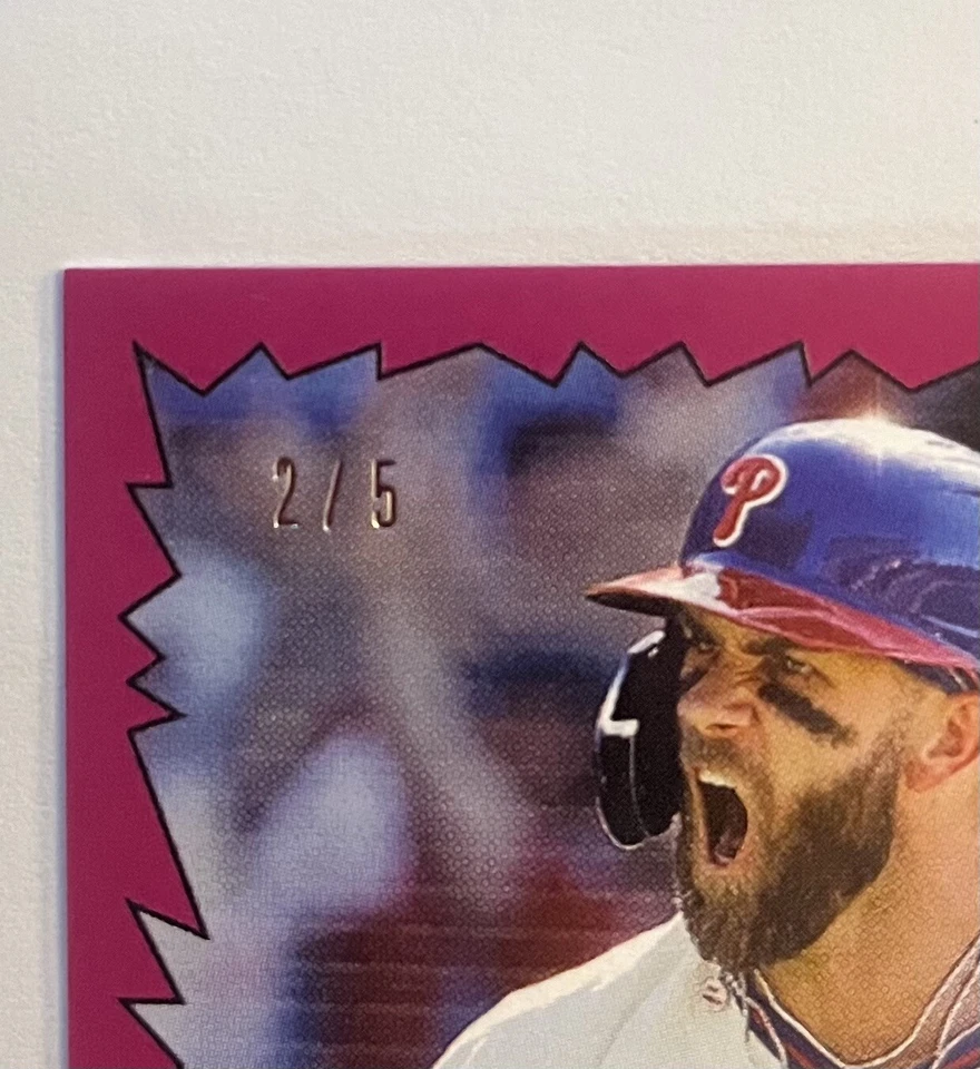 2022 TBT 26 #77 Topps BRYCE HARPER PINK PARALLEL 2/5 HULK VARIATION VERY RARE - Image 2 of 3