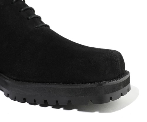 Firenze Atelier Herren Handarbeit Schwarz Wildleder Split Quadratische Zehenpartie Oxford Derby Schuhe - Bild 11 von 12