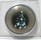 Canada 2007 25-cent Holiday Tree Coloured NBU Original Sealed ( One Coin )