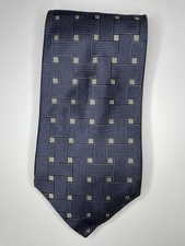 Nautica Tie / Navy Blue Geometric / 100 Silk / L-56in  W-4in