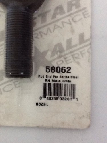 Allstar Performance 58062 Pro Series 3/4" hilo de acero recto extremo de varilla macho - Imagen 2 de 3