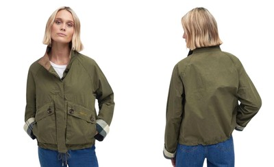 NWT Barbour Crowdon Showerproof Women's Green Jacket US 8