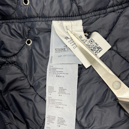 Stone Island Tela Quilted Jacket Navy Coat Large 3195 - Picture 7 of 8