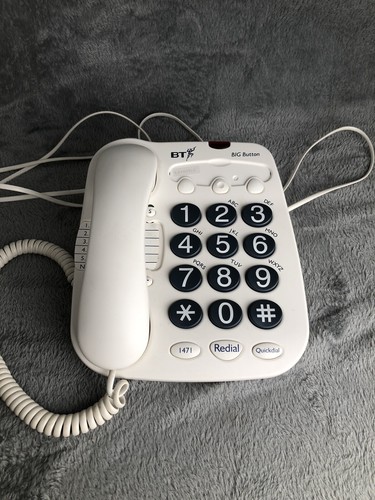 BT Big Button phone 100 Corded Landline Telephone Visible Easy To See