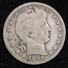 1896 Silver Barber Quarter GOOD FREE SHIPPING