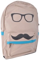 Mustache Backpack Book Bag Zipper Pocket Beige on sale Mustache Backpack Book Bag Zipper Pocket Beige on sale