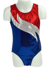 NWT Eurotard Gymnastics Tank Leotard 58897 USA Flame Dance Acro Girls INT 6x-7