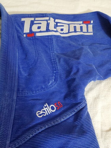 Tatami Fightwear 5.0 estilo JiuJitsu Kimono Blue Top Size A2XL - Good Condition  - Picture 6 of 11