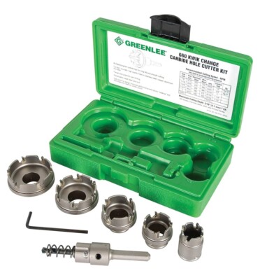 Greenlee 660 Quick Change Carbode Hole Cutter Kit for Stainless Steel