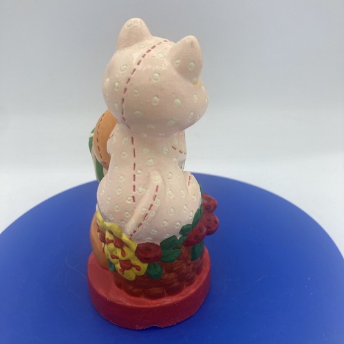 Vtg Strawberry Shortcake Custard Cat Pupcake Dog Chalk ware Statue Hand Painted - Picture 5 of 10