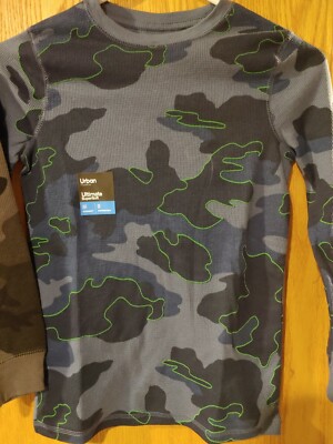 New Boys Urban Pipeline Thermal Camo Top Gray or Skate -2748