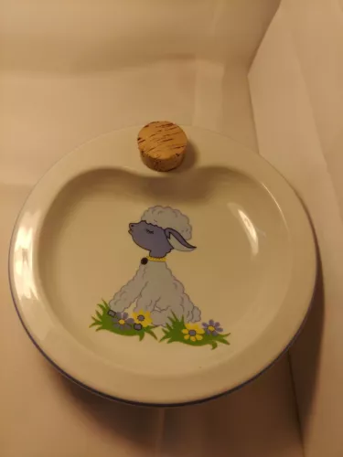 Vintage Children's Baby Warming Dish West Germany Little Lamb Reutter Porzellan