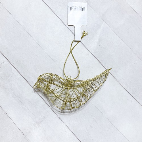Bird Christmas Ornament 4.5" Gold Wire - Picture 7 of 7