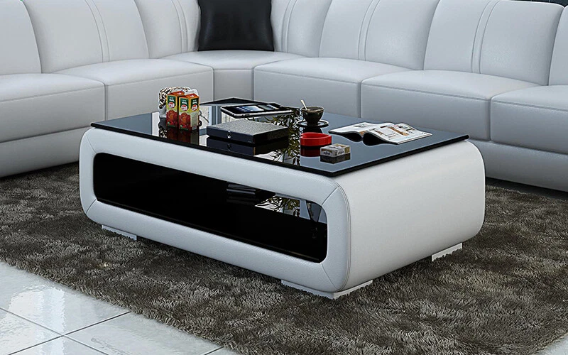 Modern leather coffee table deals