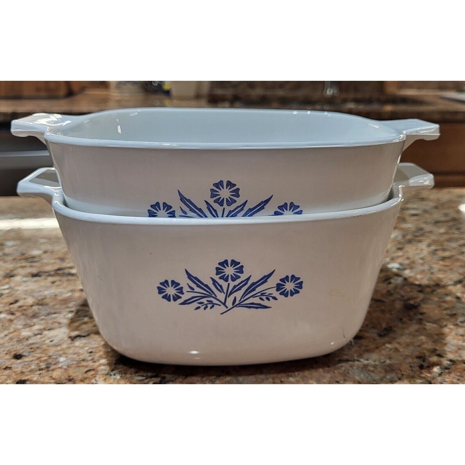 Vintage Corning Ware Blue Cornflower Set 1 3/4 Qt and 1 1/2 Qt (No Lids)