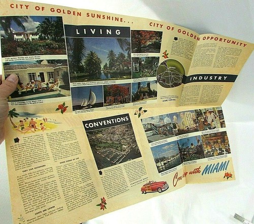 1950s Come Along with Miami Traveler's Guide Poster Foldout Florida Color Litho - Picture 4 of 4