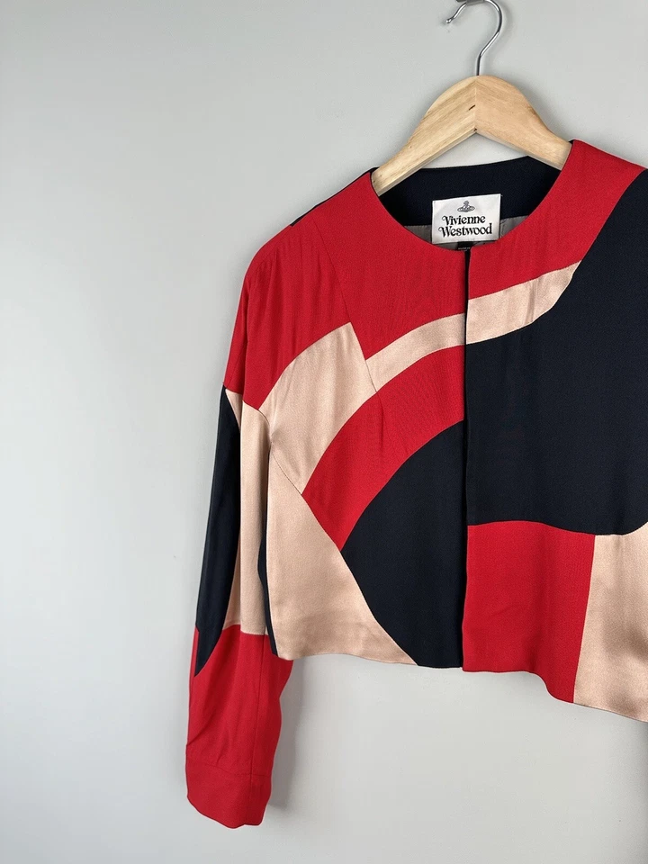 Женская блейзерная куртка VIVIENNE WESTWOOD с геометрическим принтом размер IT 40 - Изображение 4 из 4