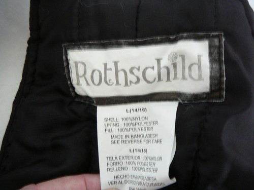 Rothschild Water Resistant Ski Snow Bib Overalls Sz L 14 16 Youth Black Unisex - Picture 15 of 15