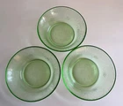 Set 3 Hazel Atlas Florentine Poppy 2 Uranium Green Cereal Depression Glass Bowls