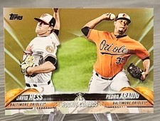 David Hess Pedro Araujo 2018 Topps Rookie Combos Gold /2018 #US29 Orioles RC