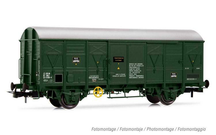 Wagon couvert G4 SNCF vert olive JOUEF HJ6215 pour decor de gare HO