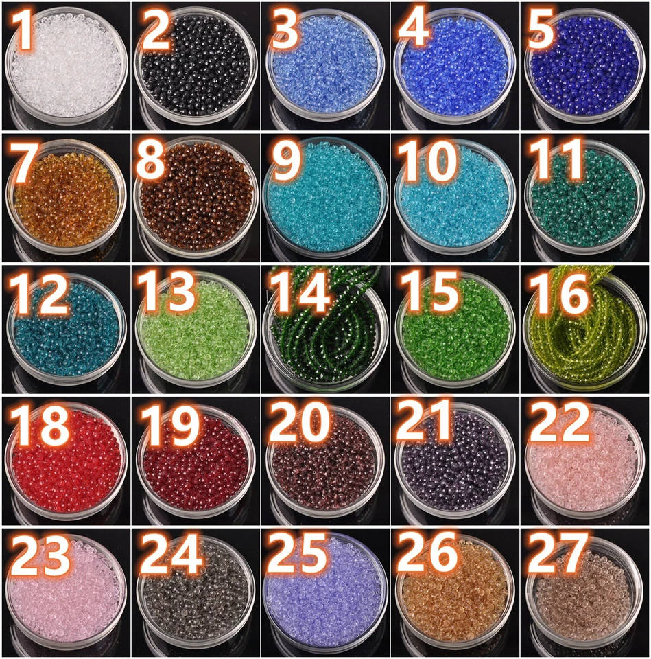 500pcs 4x3mm Rondelle Faceted Crystal Glass Loose Beads lot for Jewelry Making - Image 3 of 4