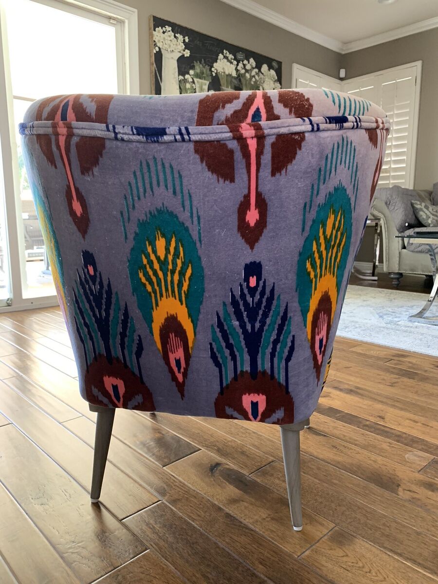 Anthropologie Chair MARIELLE UIKAT Peacock Multicolor | eBay
