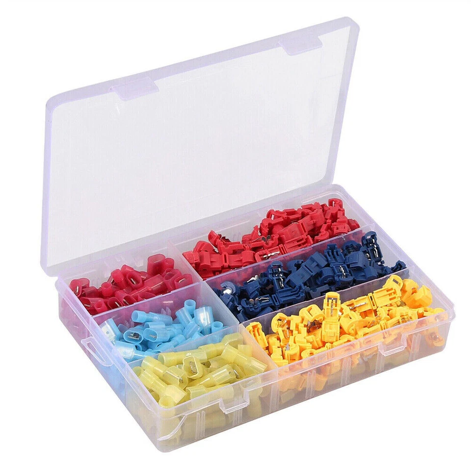 260pcs T-Taps Wire Connectors Insulated 22-10AWG Terminal Quick Splice Combo Kit - Image 3 of 4