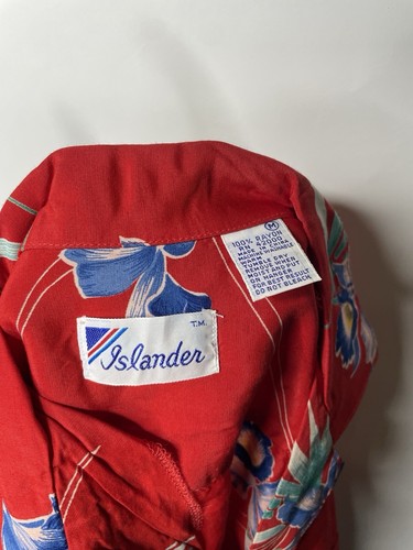 Vtg Islander Hawaiian Shirt Mens Sz. L Short Sleeve All Over Print - Picture 6 of 8