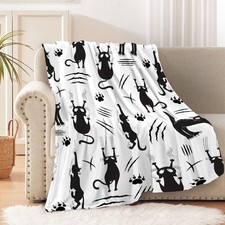 Black Cat Blanket for Cat Lovers Cat Themed Gifts for Adults Women Kids Cute ...