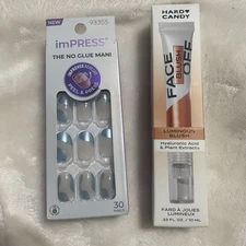 Makeup & Nail Bundle: Kiss Impress Nails And Hard Candy Face Off Luminous Blush