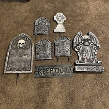 Lot Of 7 Halloween Foam Yard Decoration Tombstone