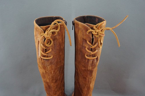 Born Boots Womens Size 7M Brown Leather Suede Knee High Side Zip Lace Up Casual - Picture 11 of 11
