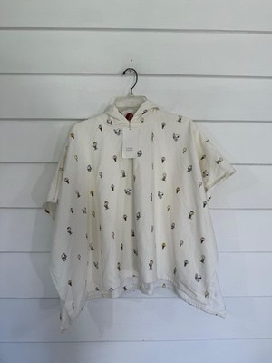 Zara Home Pehr White hooded poncho towel Snoopy ice cream Size M 33.5  X 25.5 