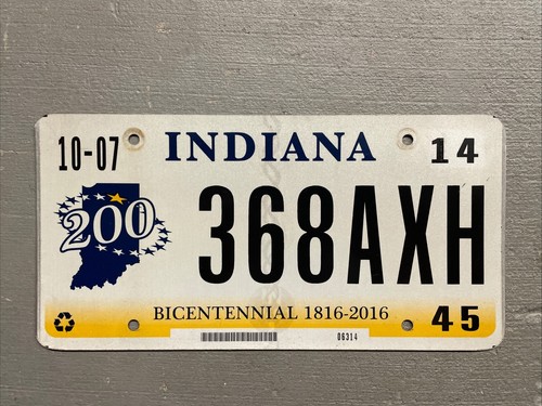 VINTAGE INDIANA NUMMERNSCHILD BICENTENNIAL 368-AXH SCHÖN!