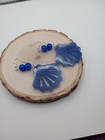 Blue Dangle Earring In Sea Shell Design Handmade — photo 2