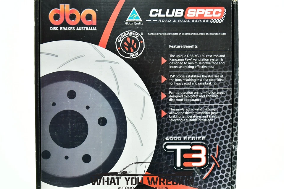 DBA 4000 SERIES T3 SLOTTED REAR BRAKE ROTOR x2 for MITSUBISHI EVO 6 VI MAGNA TW - Image 3 of 4
