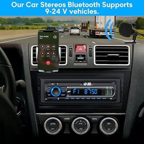 Car Radio Stereo Bluetooth Handsfree 9-24V,RDS/FM/AM 1DIN Car (PACK OPENED) - Picture 9 of 11