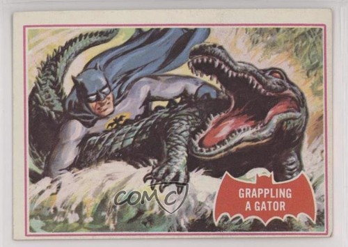 1966 Topps Batman Red Bat #2A Grappling a Gator — Raw