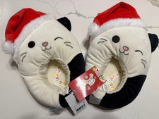 Squishmallow Kid Slippers SIZE 4-5 Cam the Cat Santa NEW Christmas Holiday