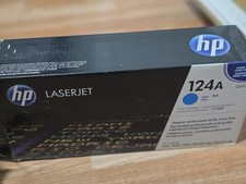 Genuine HP 124A Cyan Toner Cartridge Q6001A LaserJet New Open Box Sealed Bag
