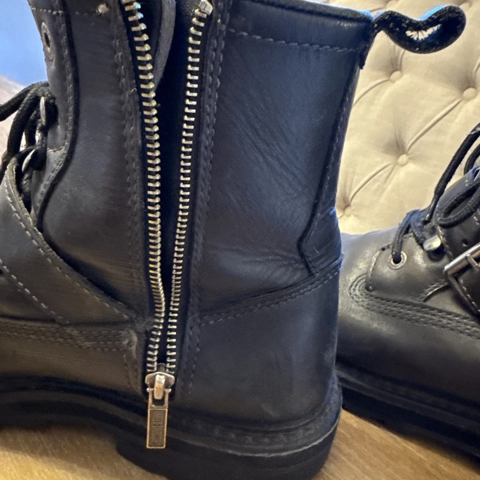 Harley Davidson Men’s Black Boots Metal Emblem Ankle Boot Size 10 - Image 3 of 4