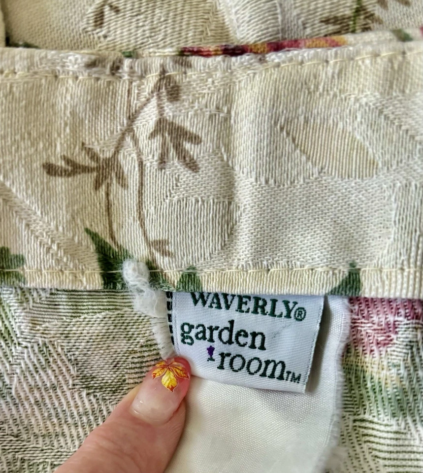 Пара винтажных занавесок с цветочным узором Waverly Garden Room 63 дюйма на 38 дюймов - Изображение 4 из 4