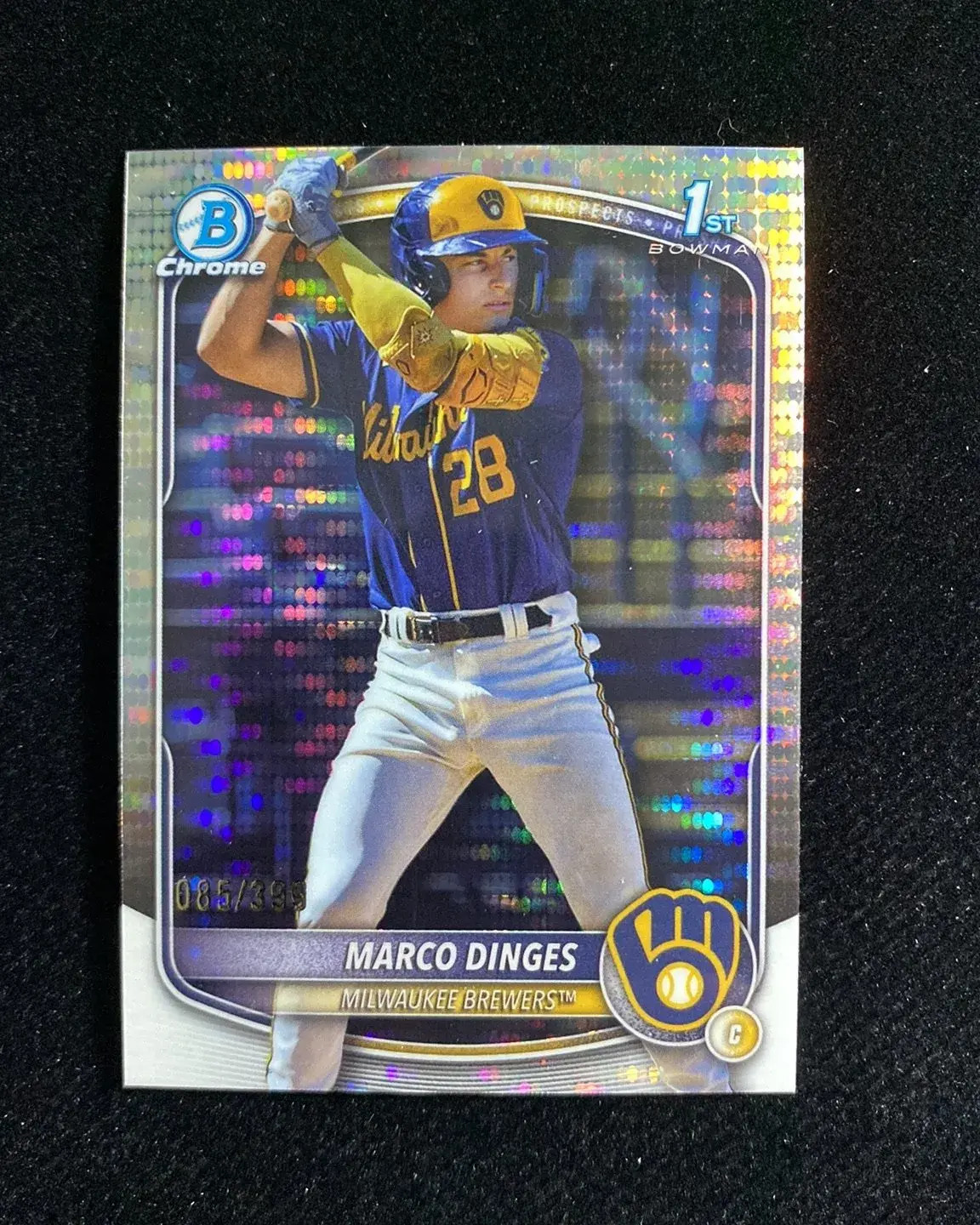 2025 Topps Bowman Chrome Pulsar #BCP-183 Marco Dinges 1st Prospects 85/399 HD