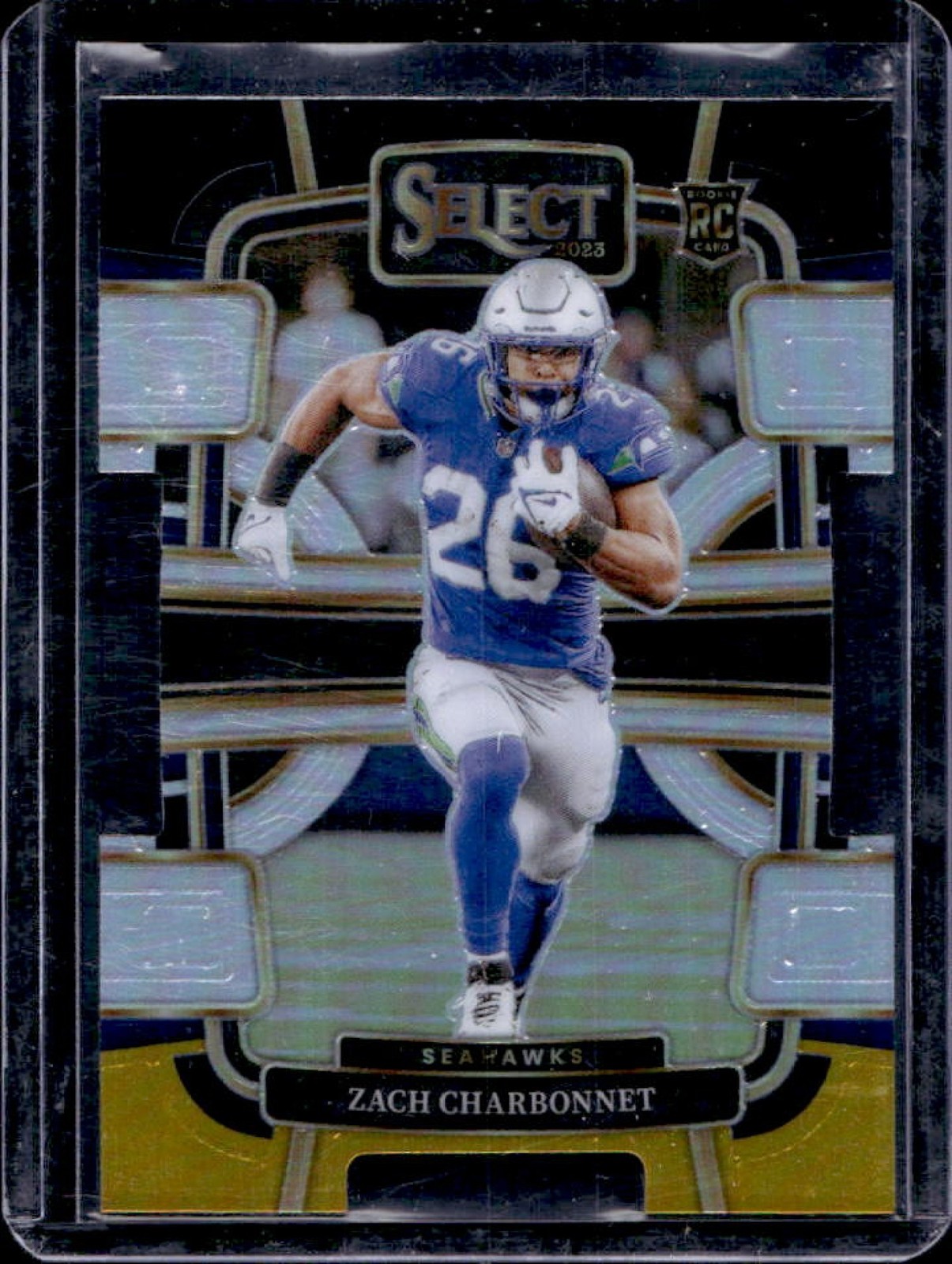 2023 Select Zach Charbonnet RC Black and Gold Prizm Die Cut Concourse #86