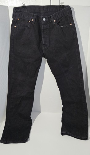 Levis 501 Original Shrink To Fit Button Fly Jeans Black 34 X 32 Washed Worn Once - Picture 2 of 5