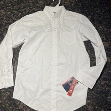 NWT Chaps Boy’s White Dress Shirt Button Down Long Sleeve size 16