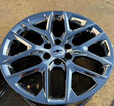 (1 )ONE 100% GENUINE GM SNOWFLAKE RIM CHEVY TAHOE SILVERADO 22" CHROME 22X9 5668