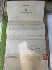 JEWELRY COMPANY 1925 ATTLEBORO MA “BALFOUR” Signed Stationery Letter COOMBS Ring